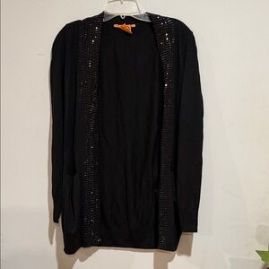 Tory Burch Black Cardigan with Sequin Trim